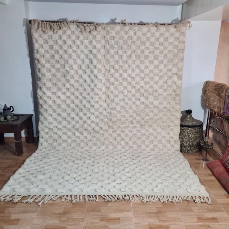 White Masam Marokkaans handgemaakt tapijt